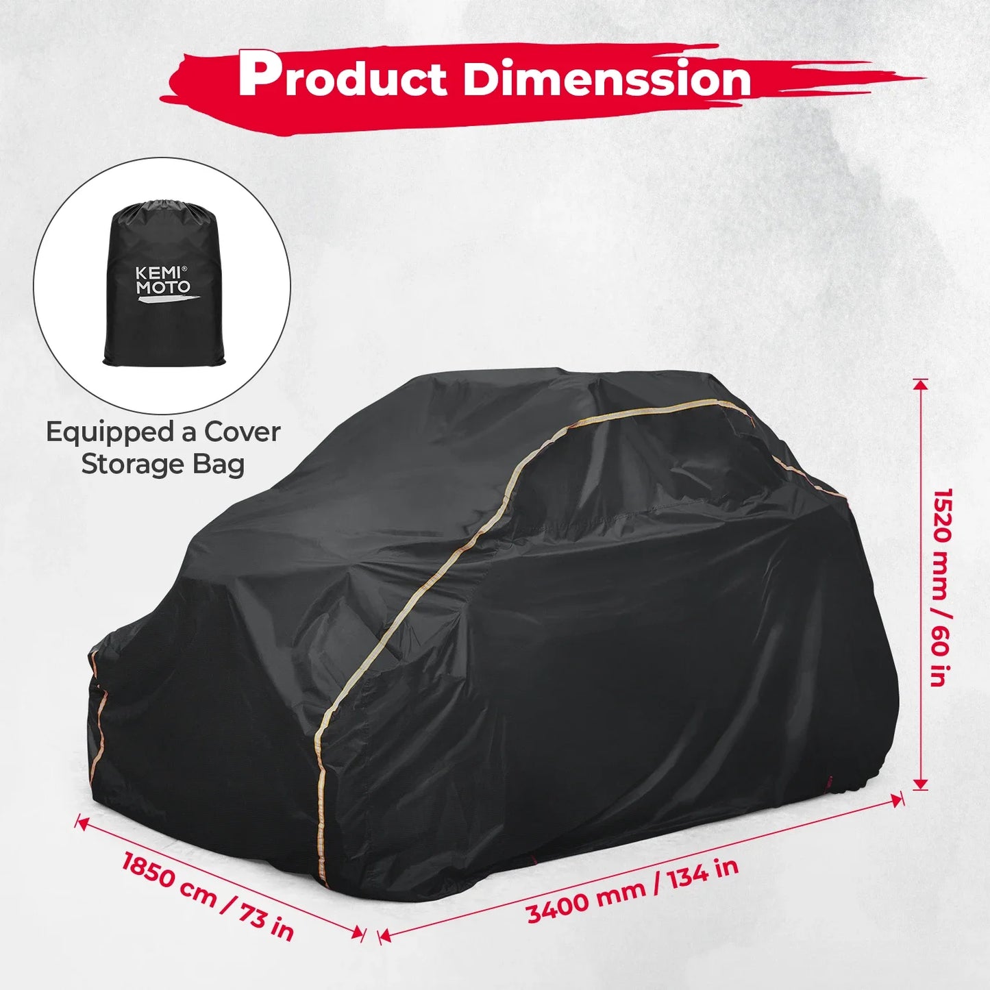 2 Doors UTV 210D Oxford Cloth Protect Utility Vehicle Storage Cover from Rain Dirt Rays-Reflective for Can Am Maverick X3