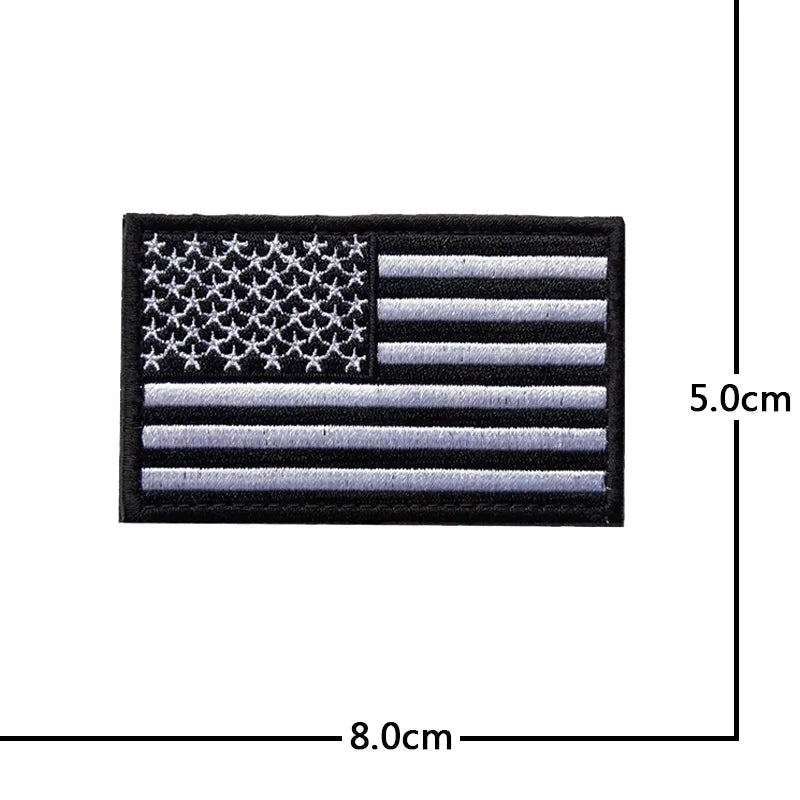 American Flag USA Embroidery Hook and Loop Armband Military Tactics Badge Backpack DIY Decoration Sticker Flag Badge 3D Tactical