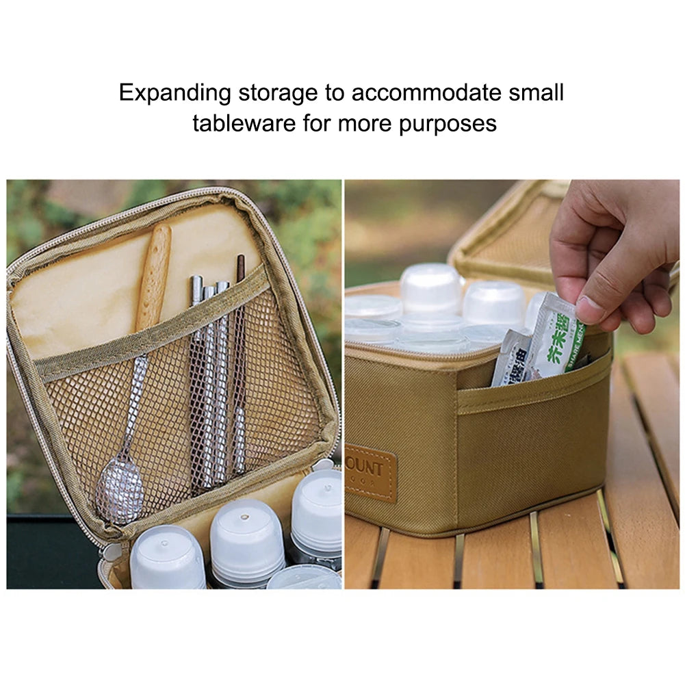 Seasoning Bottle Set Storage Bag Large Capacity Camping Seasoning Dispenser Set Condiment Jars Organizer for Picnic Camping BBQ