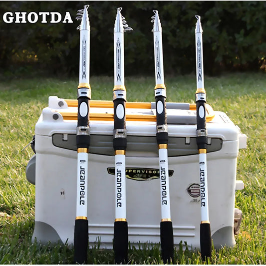 GHOTDA Hard FRP Telescopic Super Hard Telescopic Fishing Rod Fishing Rod 2.1M 2.4M 2.7M 3.0M 3.6M fishing pole