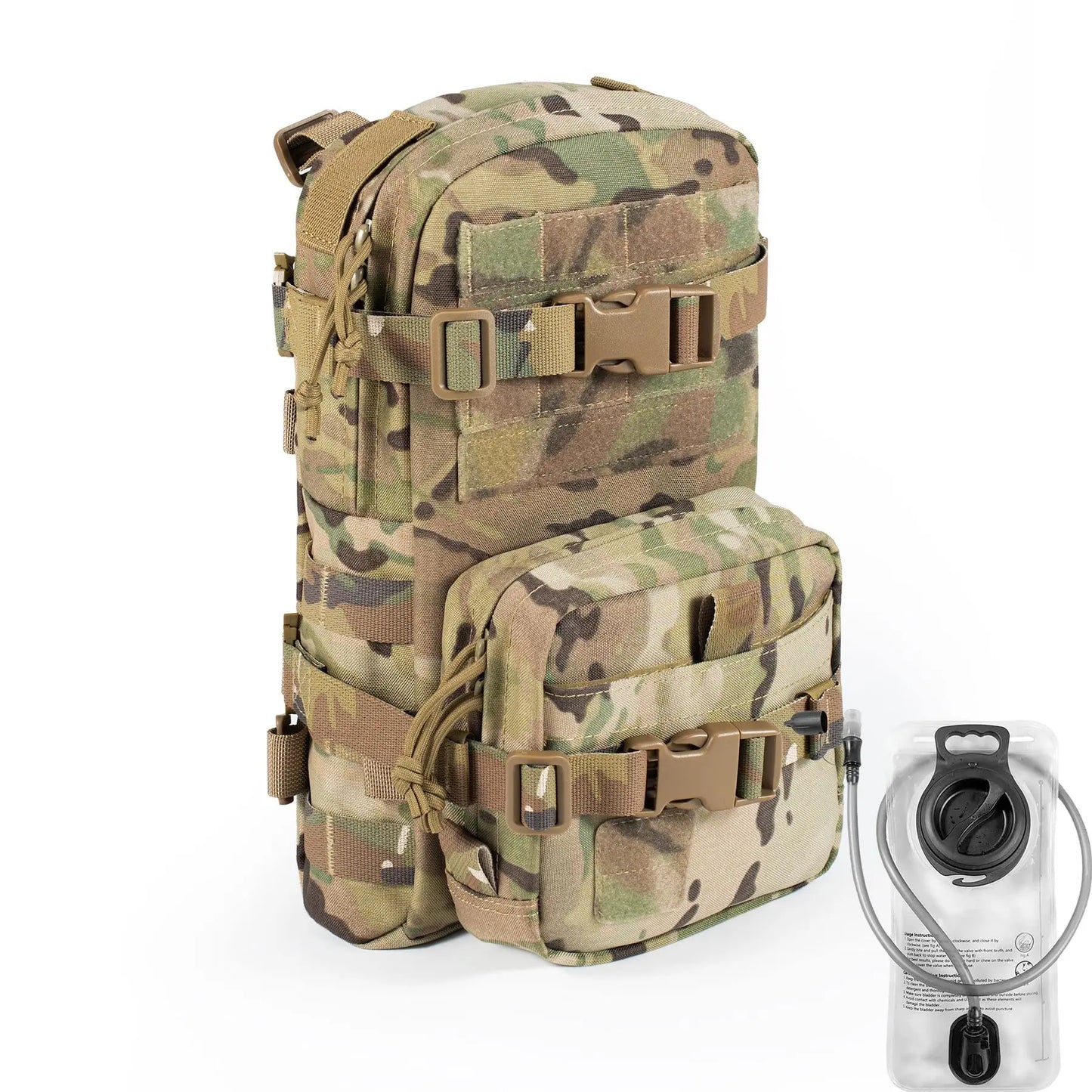 Mini Hydration Bag Tactical 2 In 1 Small MOLLE Hydration Pack Rip Away IFAK Medical Pouch Med Patch Pouch Hunting Bag