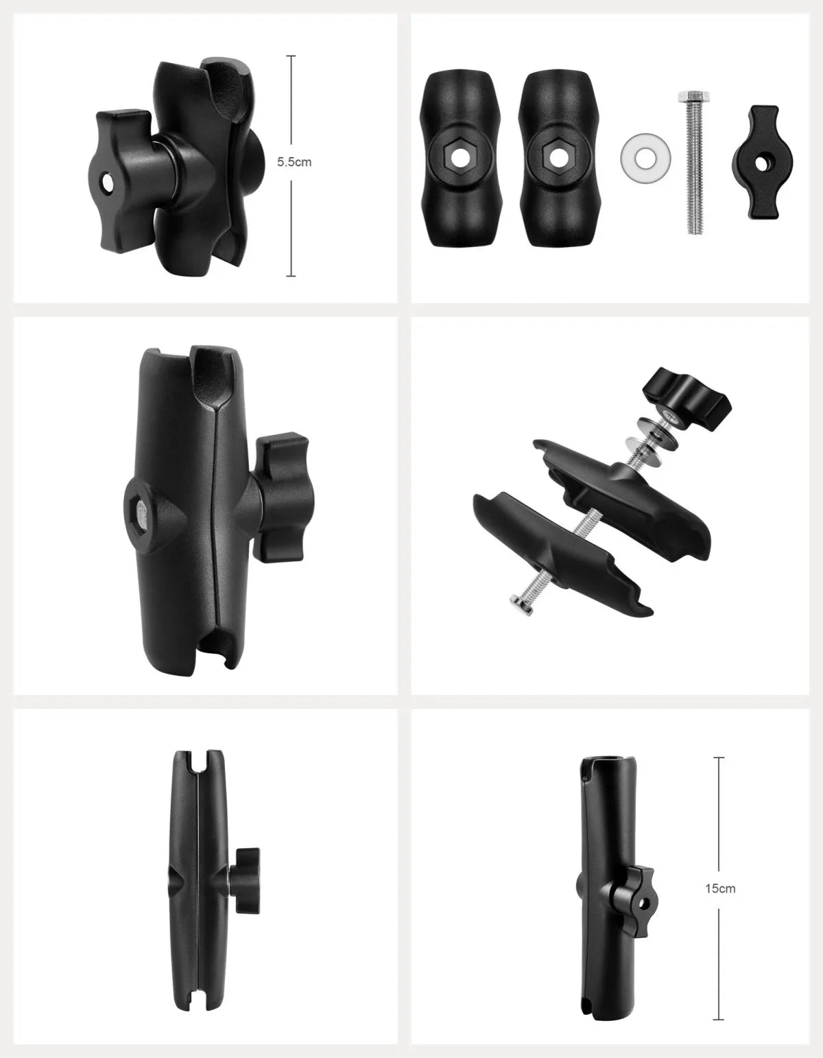 X-Grip Mount Bracket+Double Socket Arm +U-bolt Kits Holder for Motocycle GPS Garmin ZUMO XT XT2 Overlander Tread-Powersport