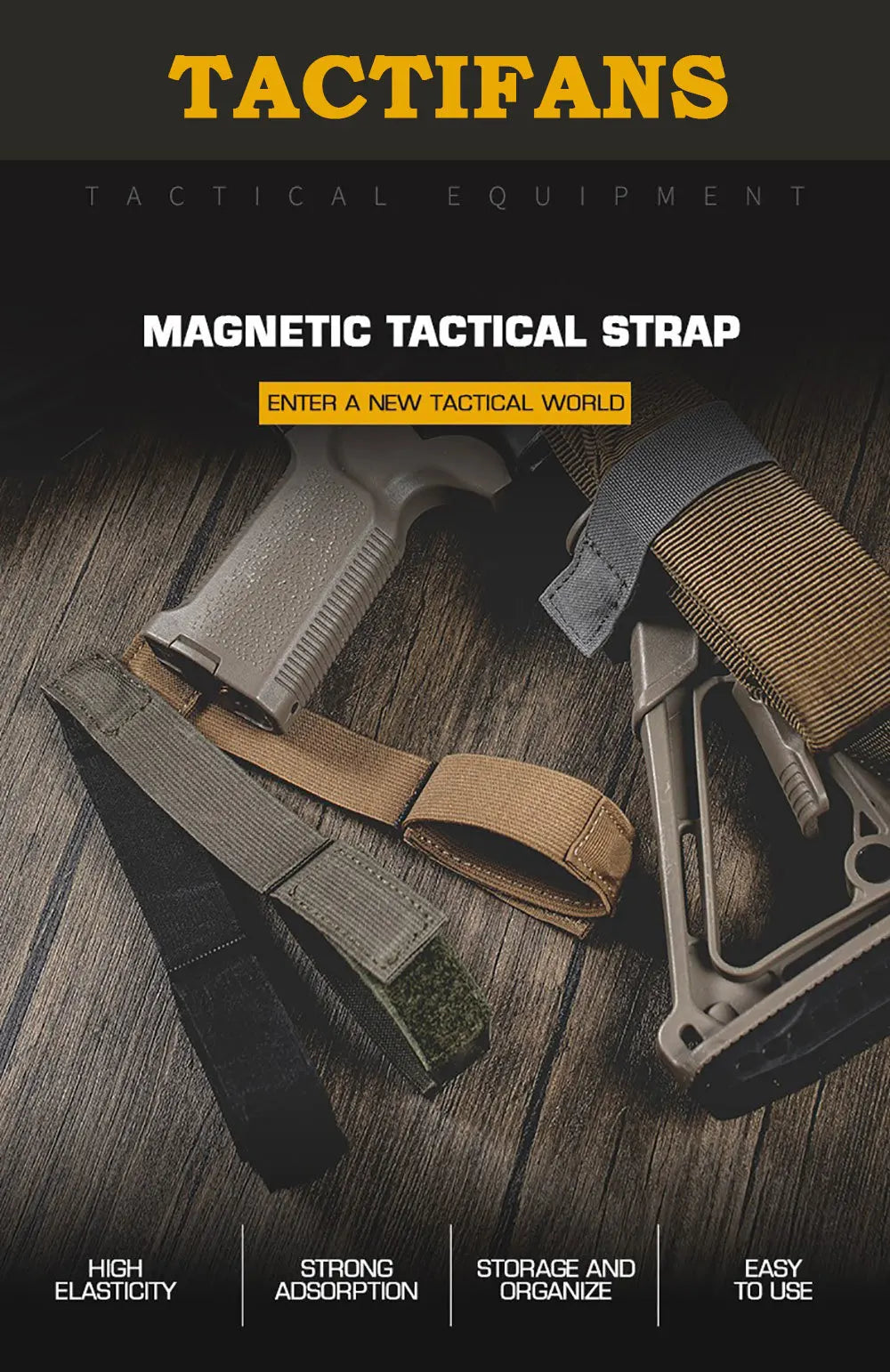 Tactical Magnetic Sentry Strap Rifle Sling Keeper Sling Retention Band Organizer Strong Magnets Sling Retainer Hunting Gear