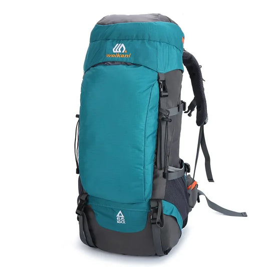 65L Unisex Travel Backpack Waterproof Wear-resistant Breathable Outdoor Bag Hiking Camping Large-capacity Mountaineering Bag