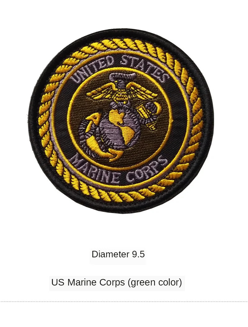 USA Flag Marine Armband Embroidery Badge Hook and Loop US Marines Patch SEAL Rescue Medical Military Sticker for Cloth Applique