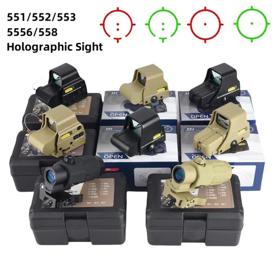 Tactical 3X Amplify 558 Red Dot Sight Optical Airsoft Scope Reflection Hologram Dot Sight 552 551 Hunting Collimator Riflescope