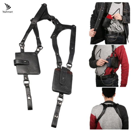 Concealed Wallet PU Leather Anti-theft Chest Bag Underarm Hidden Shoulder Bags Hunting Holsters Double Shoulder Pocket Pouches