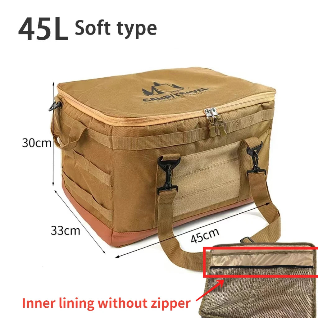 30 45L Camping Storage Bag Trunk Organizer with Handles Versatile Large Capacity for Outdoor Barbecue Camping Cooking Picnic