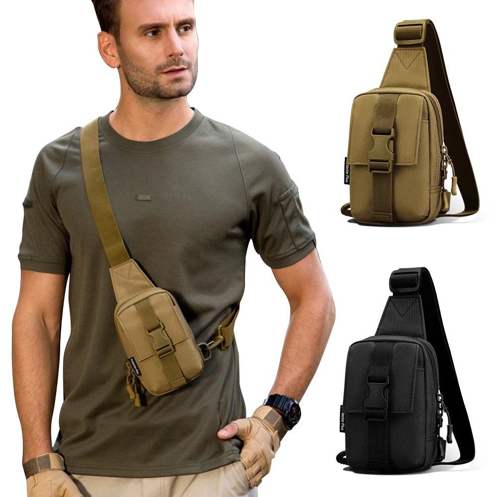 Tactical Chest Bag Trekking Pack EDC Sports Bag Shoulder Bag Crossbody Pack Assault Pouch for Hiking Cycling Campinga