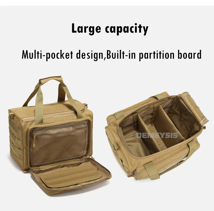 Tactical Range Bag Outdoor Hunting Training Shooting Molle Gun Bags Climbing Hiking Camping Large Capacity Handbag