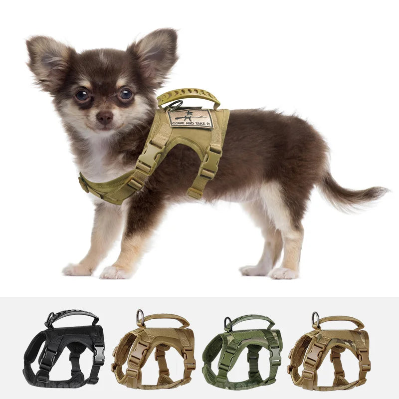 Chihuahua Cloth Small Dog Tactical Vest Training Harness xs Outdoor Working  Adjustable Military MOLLE with Rubber Handle