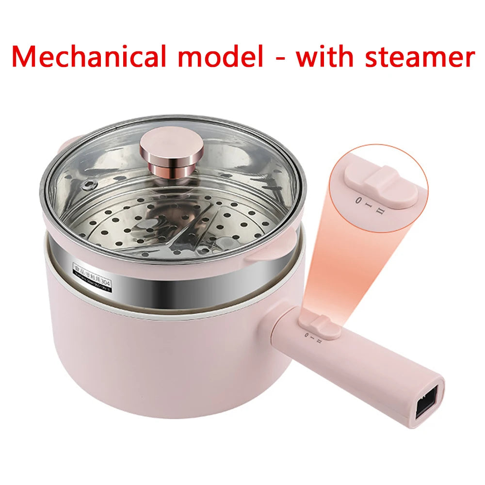 DMWD 1.8/2.5L Household Cooking Pot Electric Rice Cooker Mini Hot Pot Food Steamer Porridge Soup Pot Breakfast Maker Frying Pan