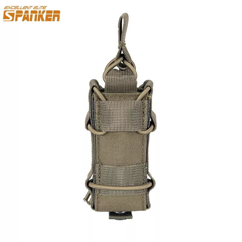 Tactical Pistol Magazine Pouch 9mm Pistol Single Mag Bag Molle Flashlight Holsters Pouch Hunting  Gun  Accessories