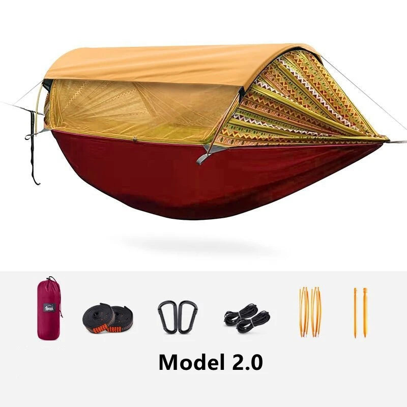 Model 2.0 Traveler hammock Outdoor anti roll and anti mosquito hammock Double person sunshade camping hammock with mosquito net