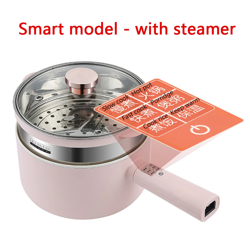 DMWD 1.8/2.5L Household Cooking Pot Electric Rice Cooker Mini Hot Pot Food Steamer Porridge Soup Pot Breakfast Maker Frying Pan