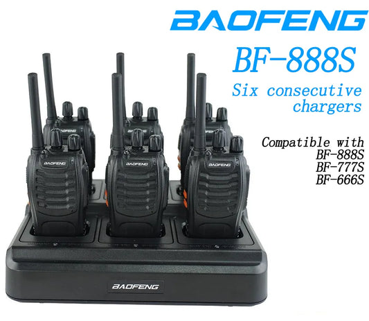 Baofeng 888s 6 packed full set with six way charger uhf 2 way radio handheld baofeng walkie talkie BF-666S 777S Walkie Talkie Ac