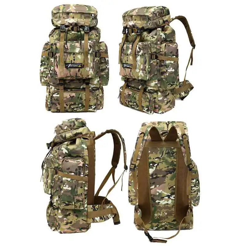 70L Camping Backpack Tactical Bag Military Mountaineering Men Travel Outdoor Sports Molle Backpacks Hiking Shoulder Bag XA583WA