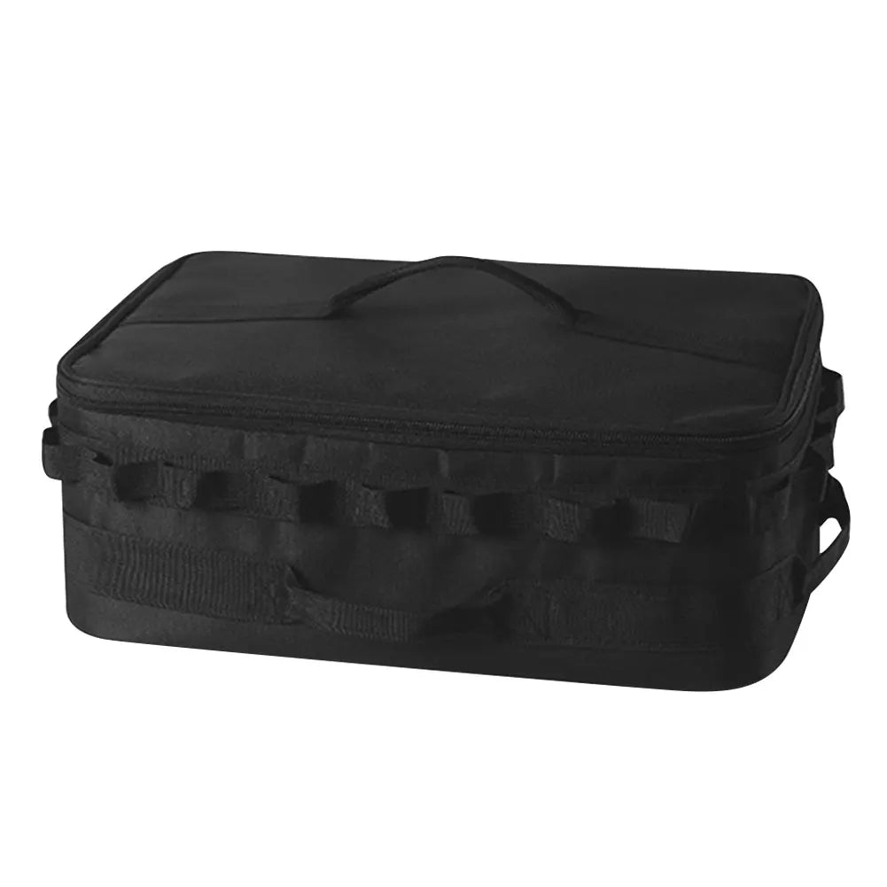 15L Tactical Camping Storage Bag with Handle Camping Cookware Organizer Oxford Cloth Trunk Organizer for Camping Hiking Travel