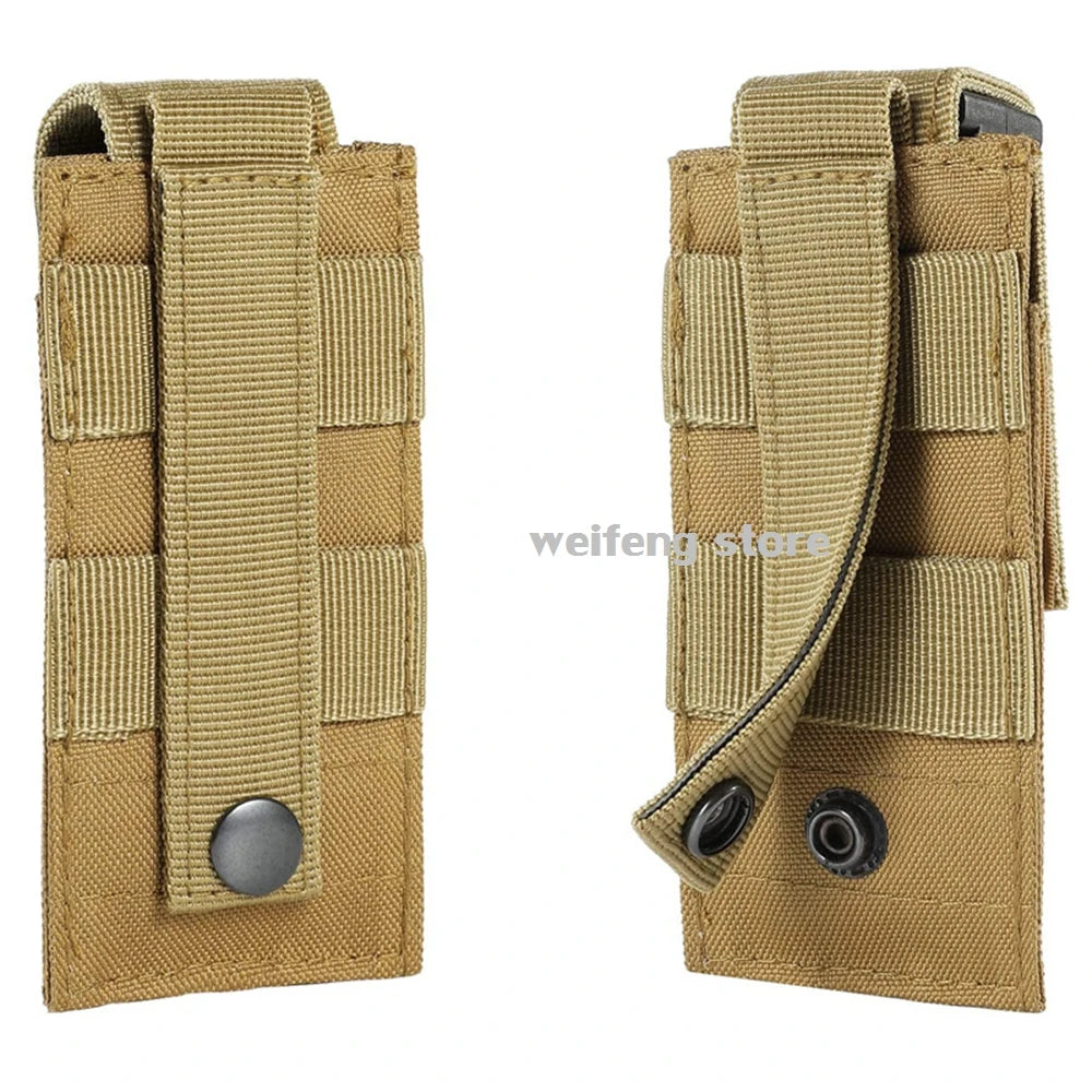 Tactical 9mm Molle Magazine Pouch Single Double Pistol Mag Pouch Outdoor Molle Open-Top Magazine Pouch for Glock M1911 92F