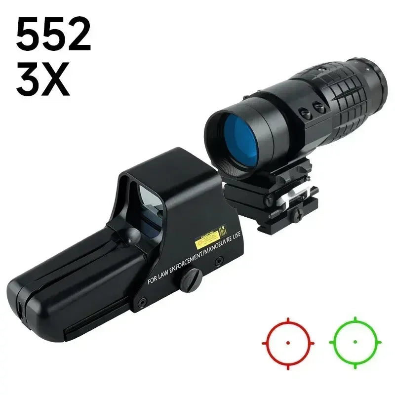 3X Holographic Scope 553 558 Tactical Optics Sight with Flip-up Mount Red Green Dot Sight for 20mm Rail Hunting Airsoft scope