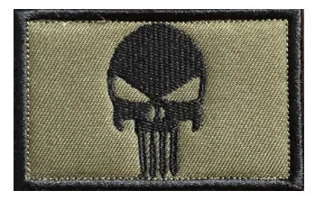 Punish Skull Embroidery Hook&loop Patch USA Flag Skull Morale Badge Multicam Tan Black Cranium Tactical Backpack Cap Attachments