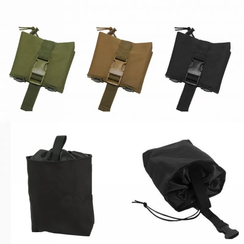 Tactical Molle Folding Dump Drop Magazine Pouch Airsoft Paintball Military Outdoor Hunting Tool Foldable Recovery Mag Bag