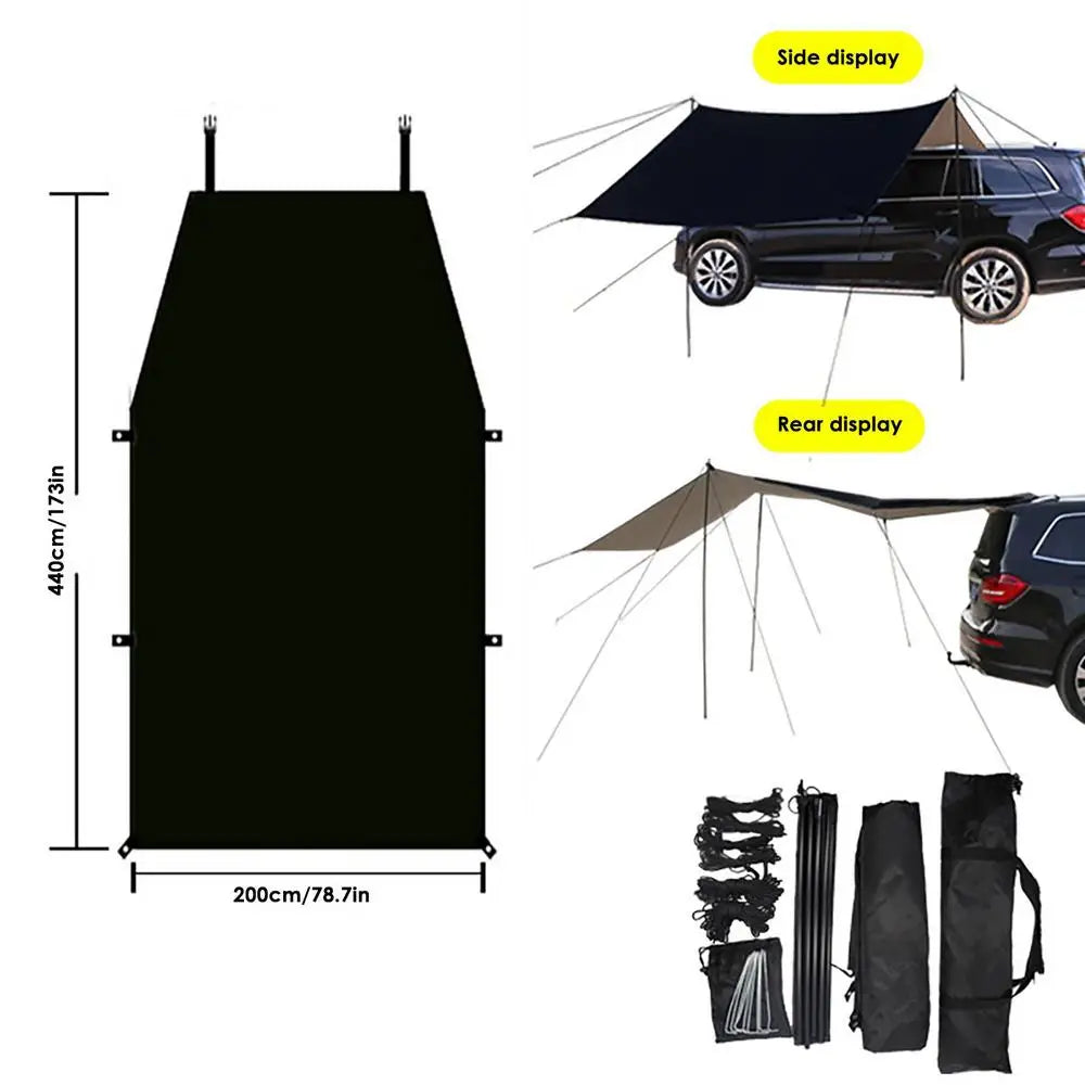 Truck Canopy Oxford Cloth Car Side Awning Rooftop Portable Auto Canopy Camper Trailer Sun Shade Suv Tent Attachment For Camping