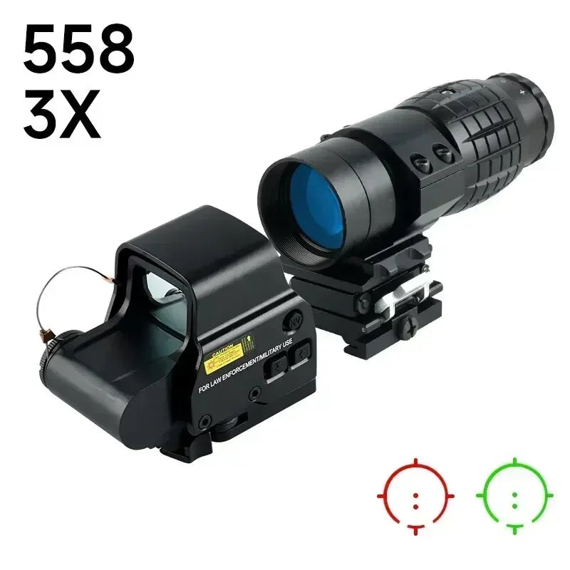 3X Holographic Scope 553 558 Tactical Optics Sight with Flip-up Mount Red Green Dot Sight for 20mm Rail Hunting Airsoft scope