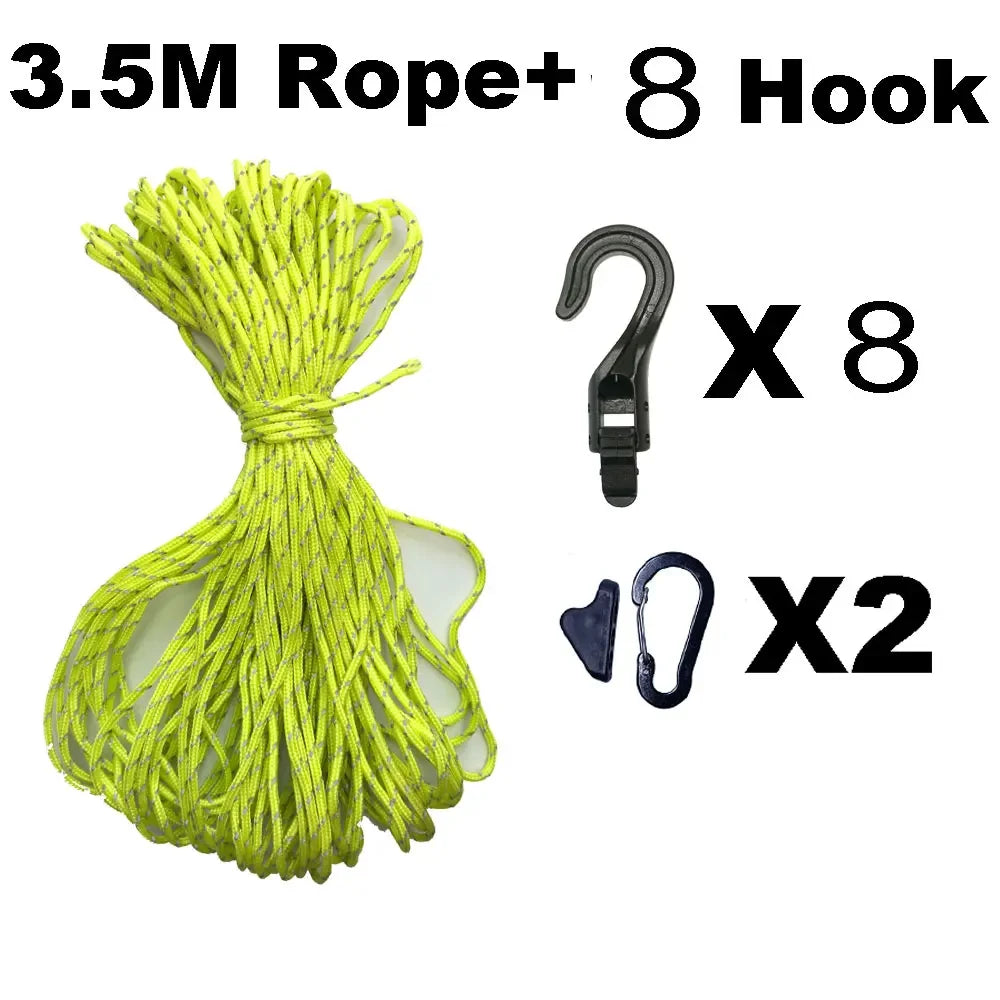 3.5-5m Camping Travel Clothesline Portable Adjustable Hiking Hotel Washing Clothes Drying Line Anti-slip Rope