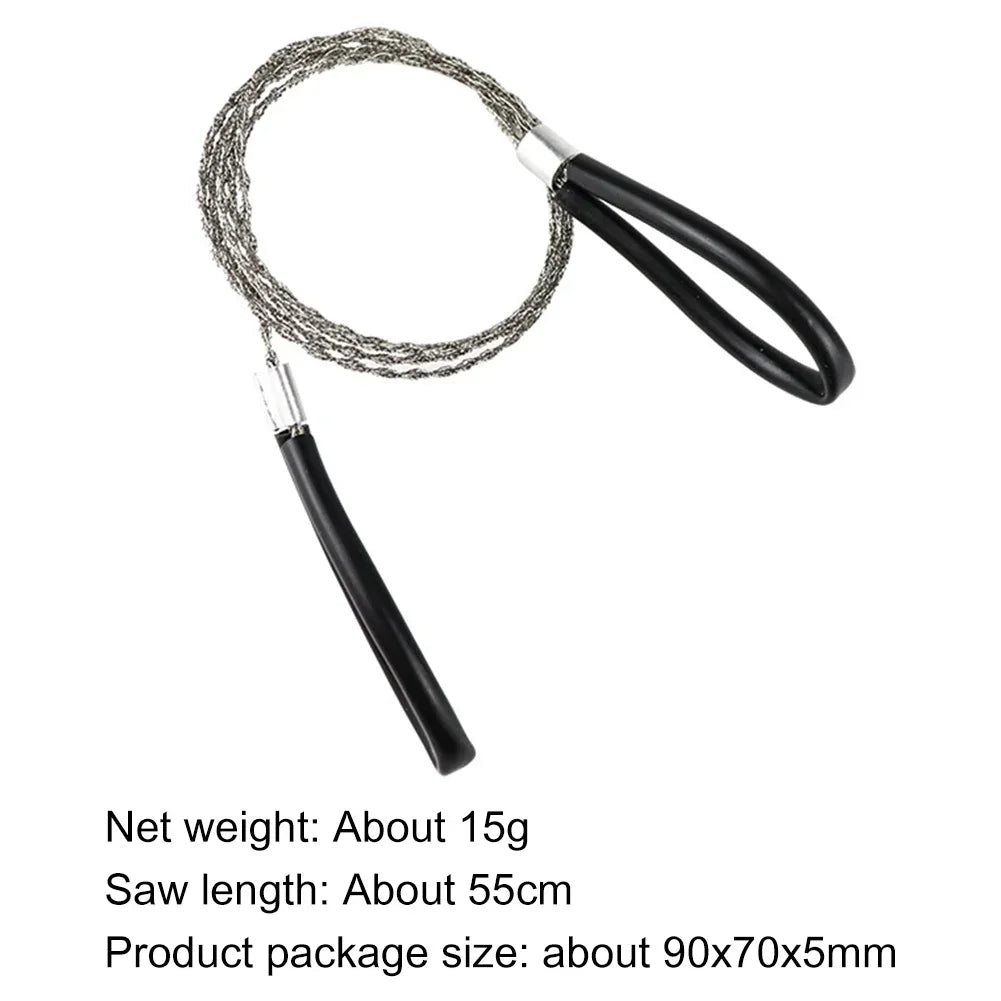Portable Stainless Steel Wire Saw with Finger Handle Outdoor Camping Hiking Pocket Manual Cutting Chain Saws Survive Tool