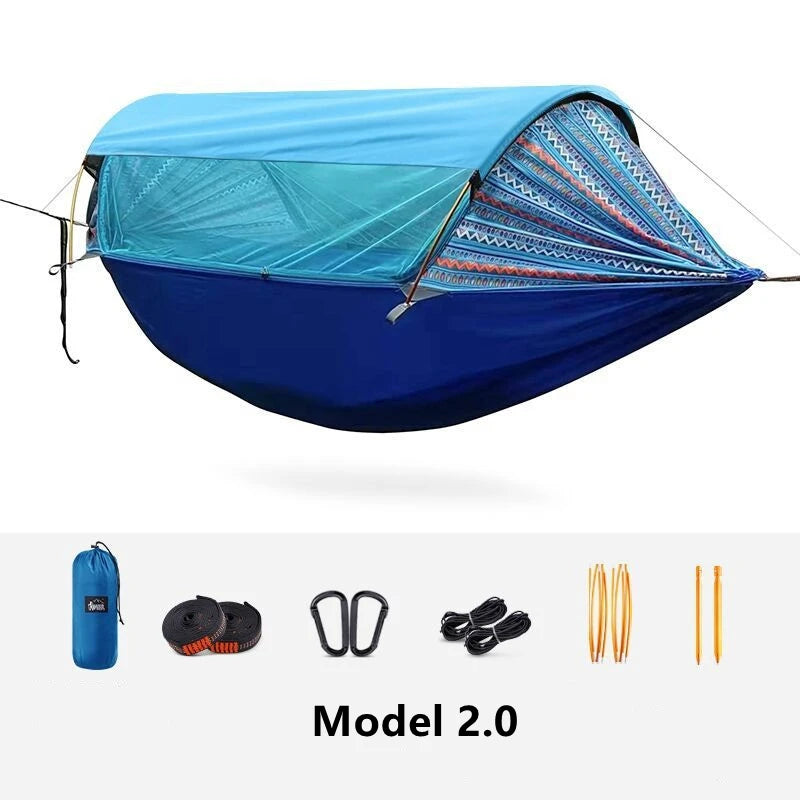 Model 2.0 Traveler hammock Outdoor anti roll and anti mosquito hammock Double person sunshade camping hammock with mosquito net