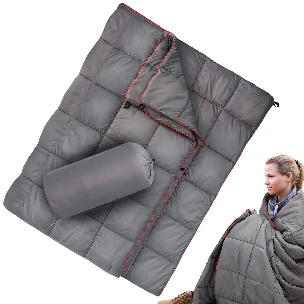 Winter Down Camping Quilt Indoor Outdoor Camping Blanket Packable Camping Quilt Portable Thermal Down Blanket For Travel Hiking