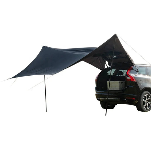 Camping Folding Portable Awning Aluminum Roof Car Top Shell Sun Shelter Tent Outdoor Hiking Waterproof Rear Car Tent