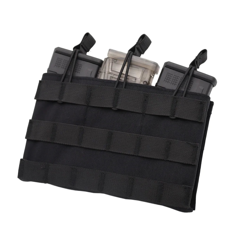 VULPO Tactical Molle Triple Magazine Pouch 5.56 M4 Open-Top Mag Pouch Military Airsoft Hunting Gear