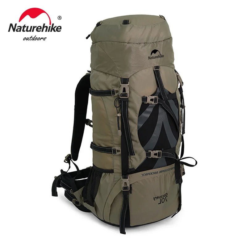 Naturehike Backpack Professional Outdoor Hiking Travel Bag Big Capacity 70L Mountaineering Camping Bag Support System NH70B070-B