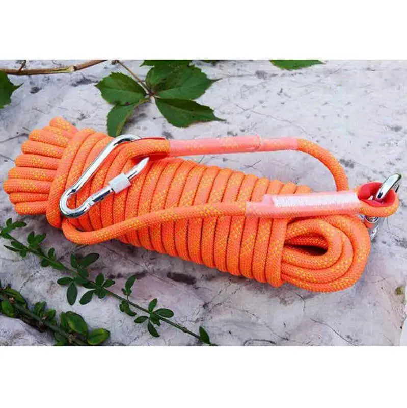 12mm Outdoor Climbing Rope with Hook 20m High Strength Climbing Safety Rope Camping Hiking Rescue Rope Emergency Survival Tool