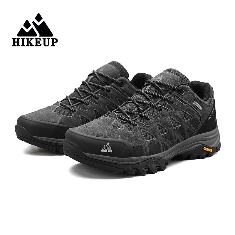 HIKEUP New Arrival Mens Hiking Shoes Breathable Lace Up Trekking Male Cushioning Outdoor Climbing Tourism Sneakers for Men