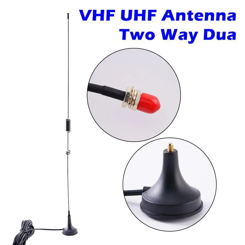 VHF UHF Antenna Radio Commutator 3dbi Gain SMA-Female Dual Band Car Magnet Antenna For Baofeng UV-5R Radios Walkie Talkie