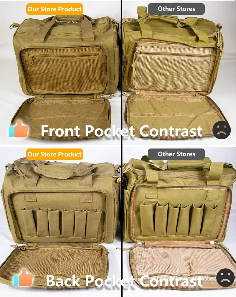 Tactical Range Bag Army Style Military Hunting Accessories Storage Pack Anti Slip Feet Magazine Case Extra Pockets for Shooting