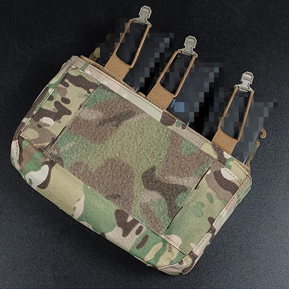 Triple 762 Magazine Pouch DOPE Front Bag Kangaroo Insert Pack Elastic Shock Cord Retention Quick Access Pull Tabs Airsoft Ferro