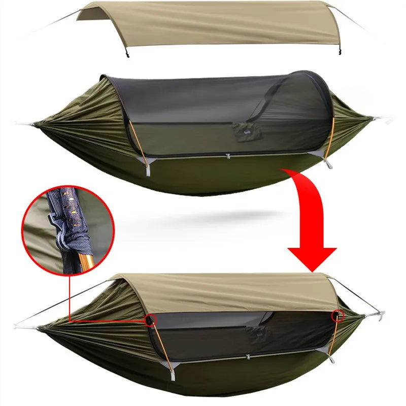 Model 2.0 Traveler hammock Outdoor anti roll and anti mosquito hammock Double person sunshade camping hammock with mosquito net