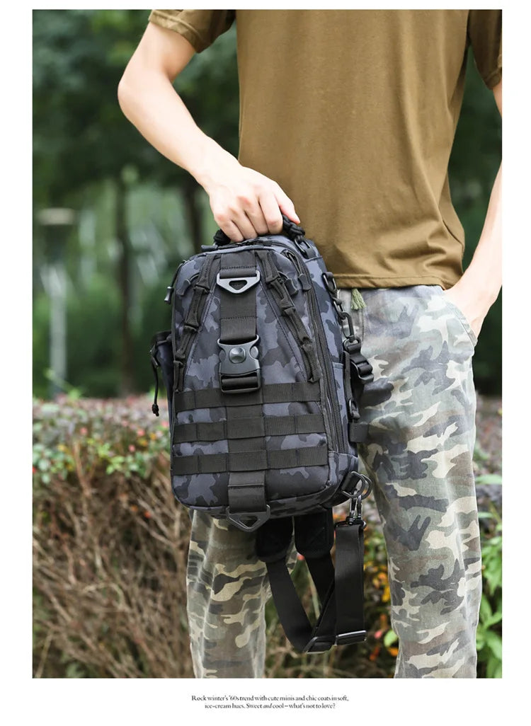 Outdoor Fishing Tackle Bag Waterproof Hiking Cycling Travel Backpack Shoulder Tactical Bag Chest Pack Fish Lures Tools Rucksack