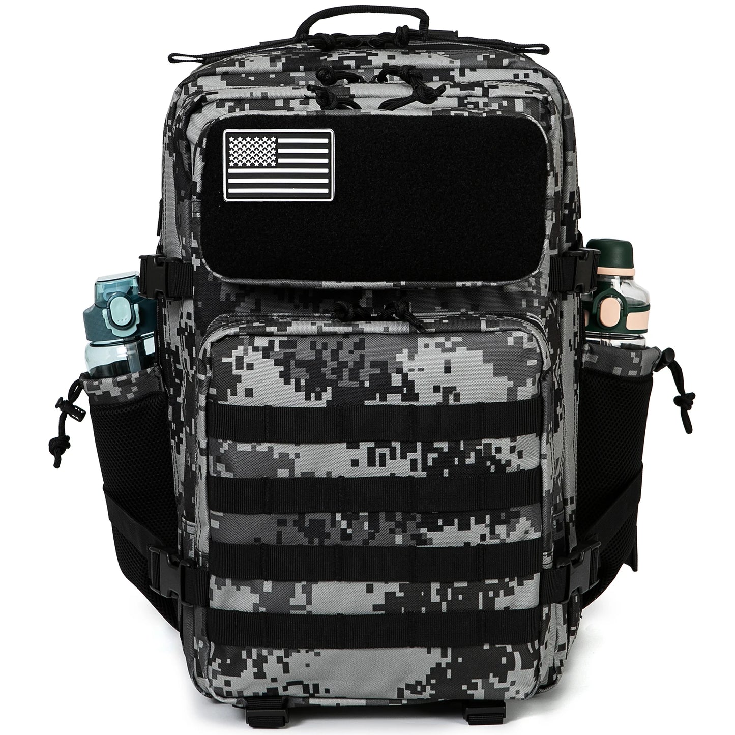 Wild West 45L Tactical Military-Style Backpack: Outdoor, Hiking, and Hunting Gear Bag with MOLLE System and Water Bottle Holder