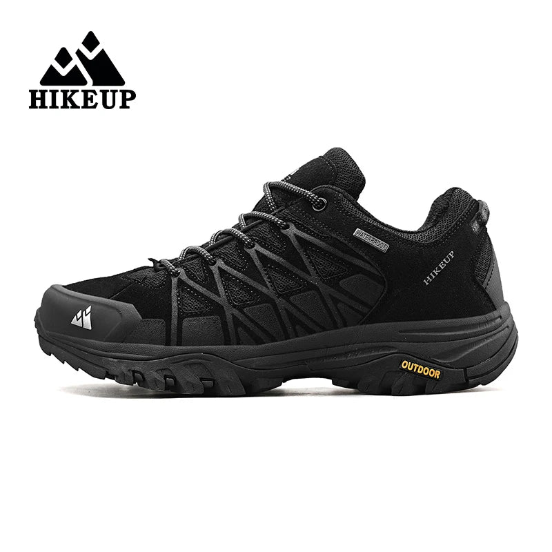 HIKEUP New Arrival Mens Hiking Shoes Breathable Lace Up Trekking Male Cushioning Outdoor Climbing Tourism Sneakers for Men