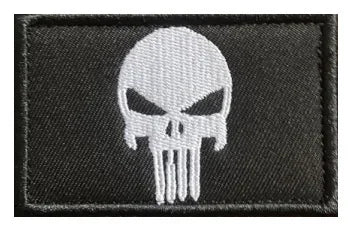 Punish Skull Embroidery Hook&loop Patch USA Flag Skull Morale Badge Multicam Tan Black Cranium Tactical Backpack Cap Attachments