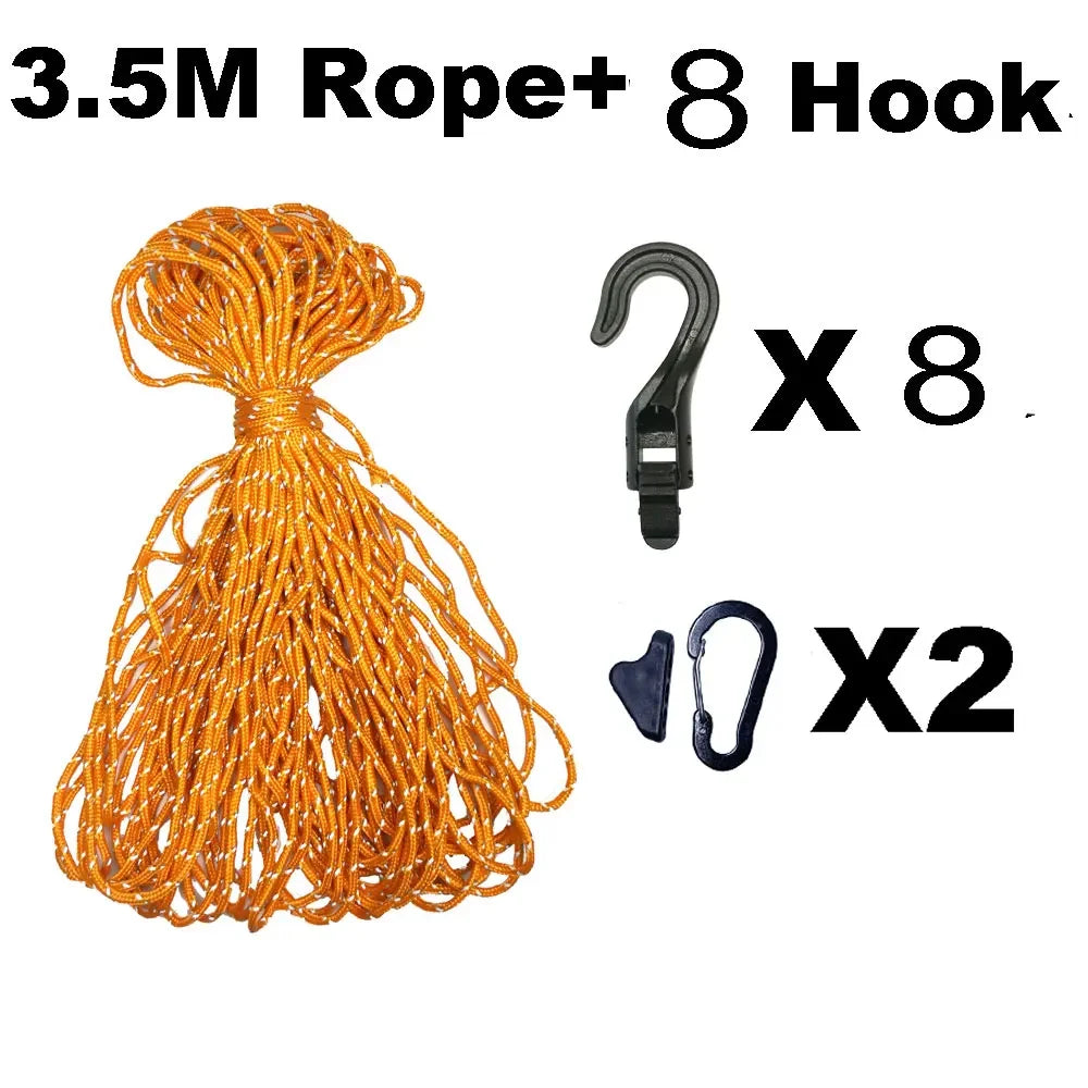 3.5-5m Camping Travel Clothesline Portable Adjustable Hiking Hotel Washing Clothes Drying Line Anti-slip Rope