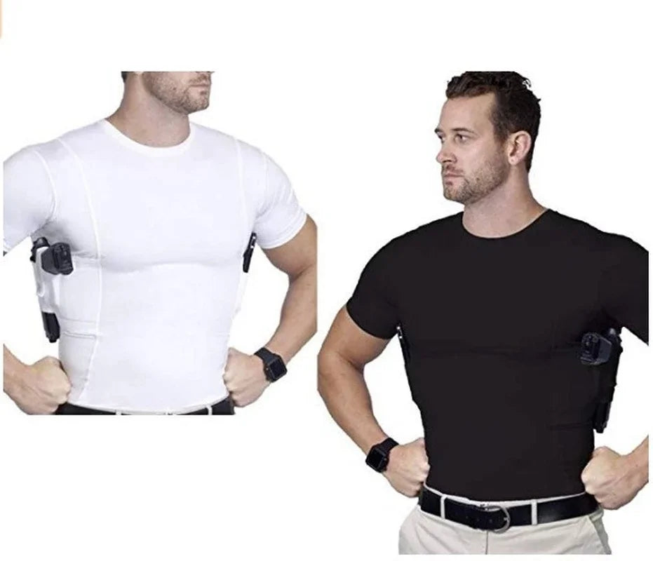 Tactical Clothes Concealed Carry T-Shirt Pistol Holster Tactical Short Sleeve Shirt Gun Holster for Men Women Invisible Carry