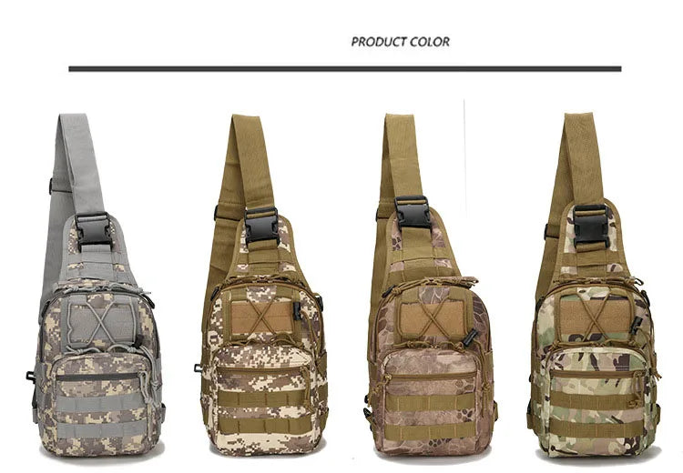 Outdoor Tactical Chest Bags Men's Small Chest Bag Cycling Shoulder Bag Army Camouflage Climbing Portable Messenger Bag 600D Wate