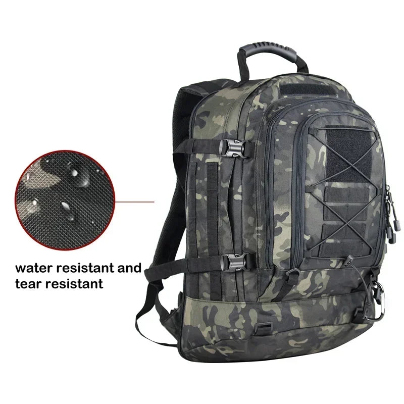 LQARMY 60L Military Tactical Backpack Army Molle Assault Rucksack Outdoor Travel Hiking Rucksacks Camping Hunting mochila hombre