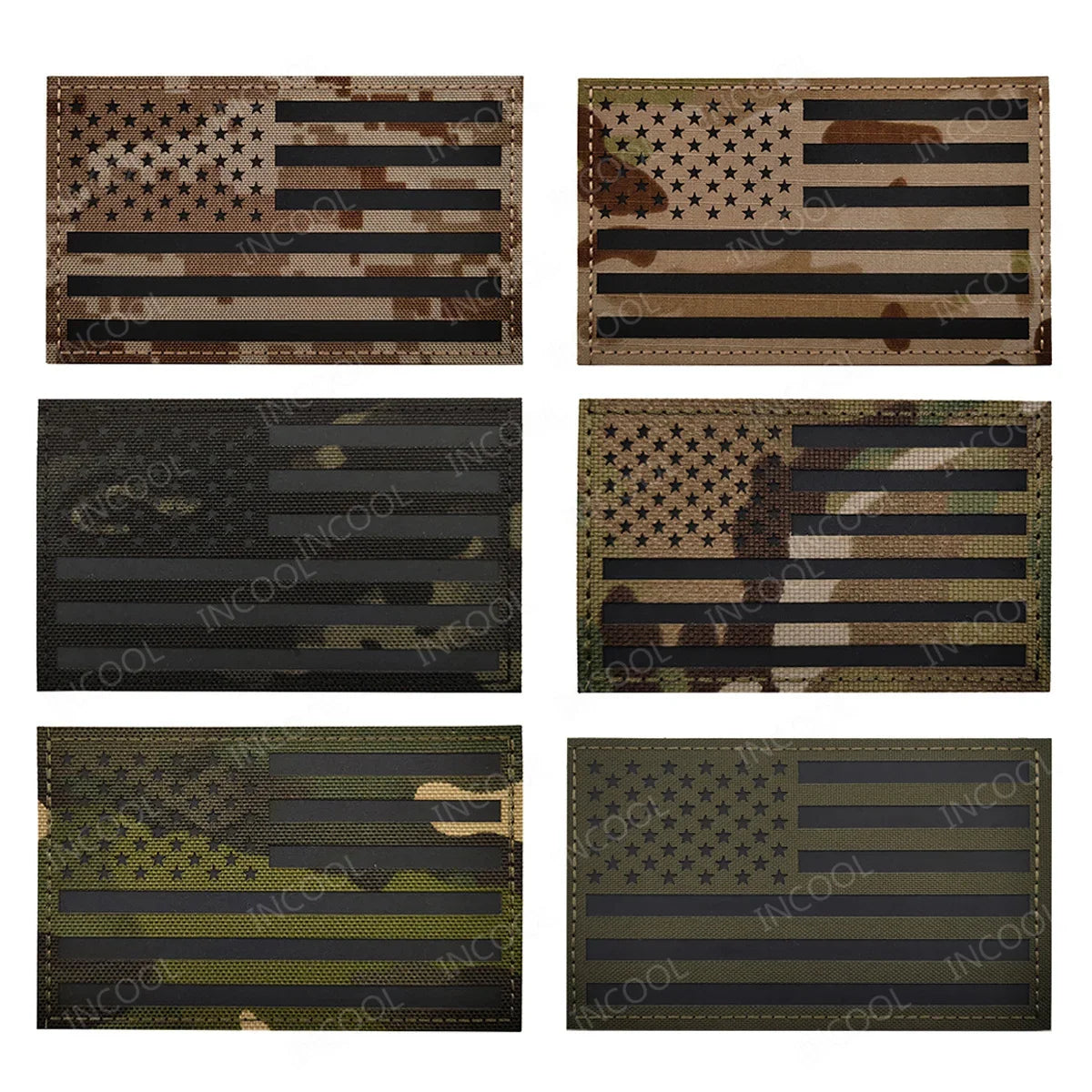 IR Reflective United States American US USA Flag Patches Tactical Military Emblem Shoulder Luminous Infrared Multicam Badges